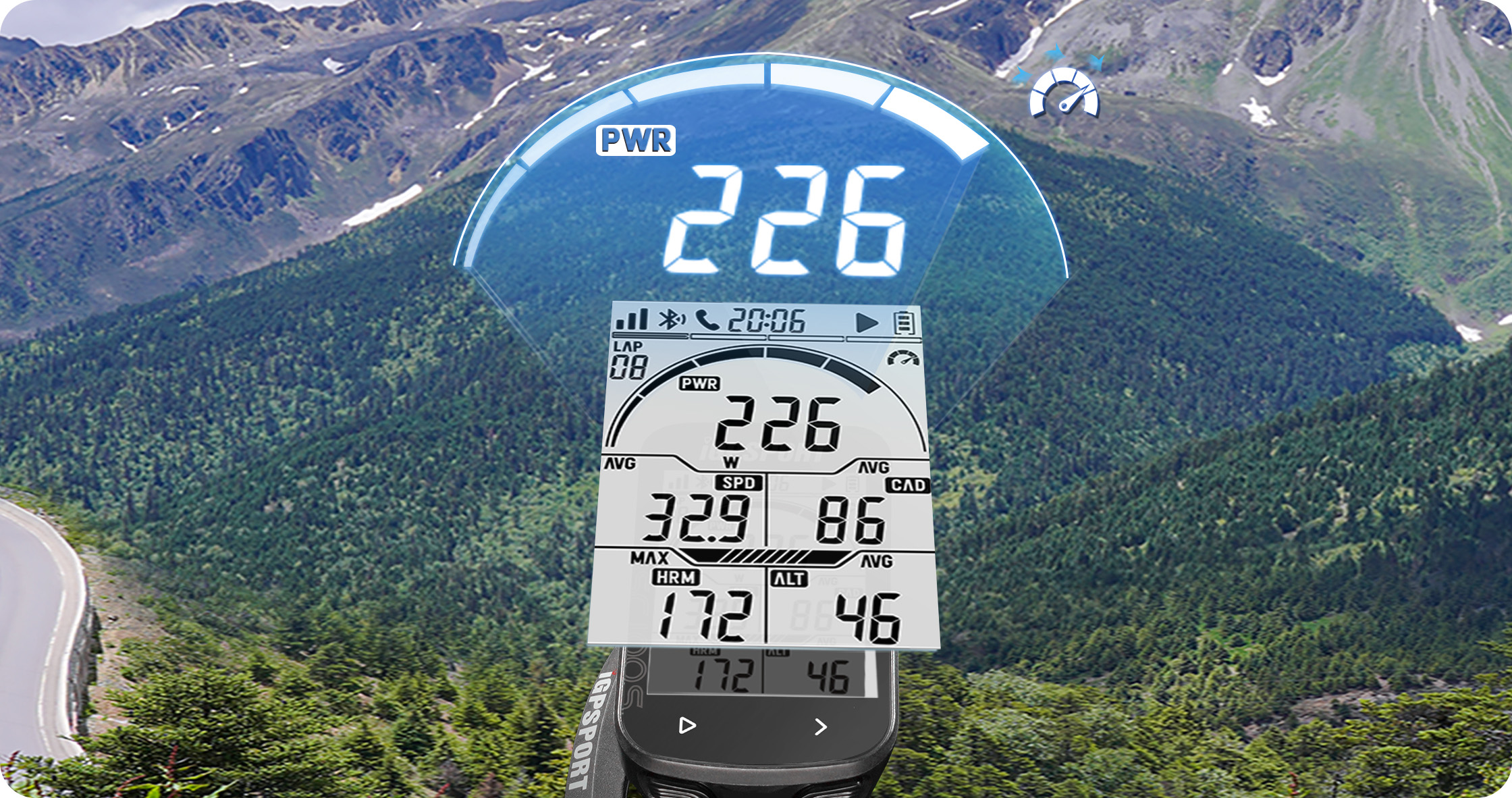 BSC100S bike computer custom dynamic bar