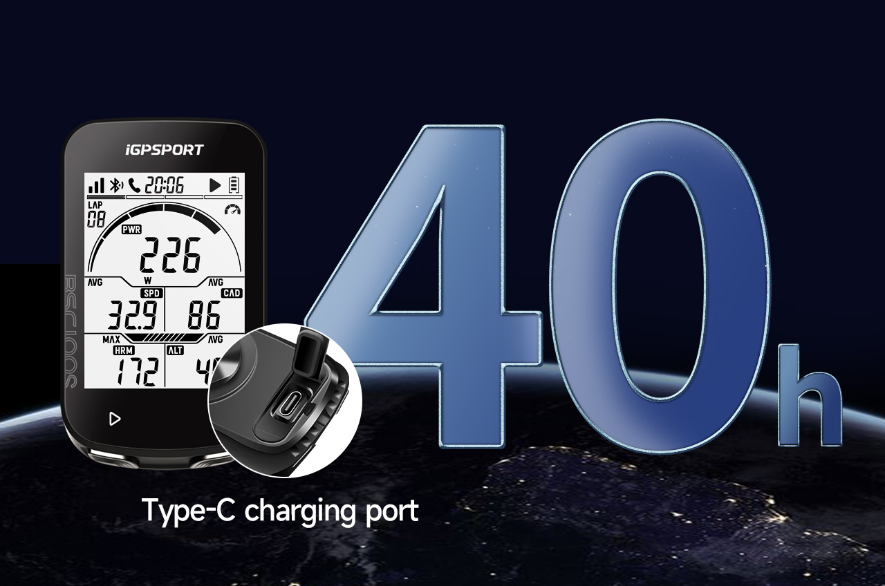 BSC100S bike computer 40h battery life