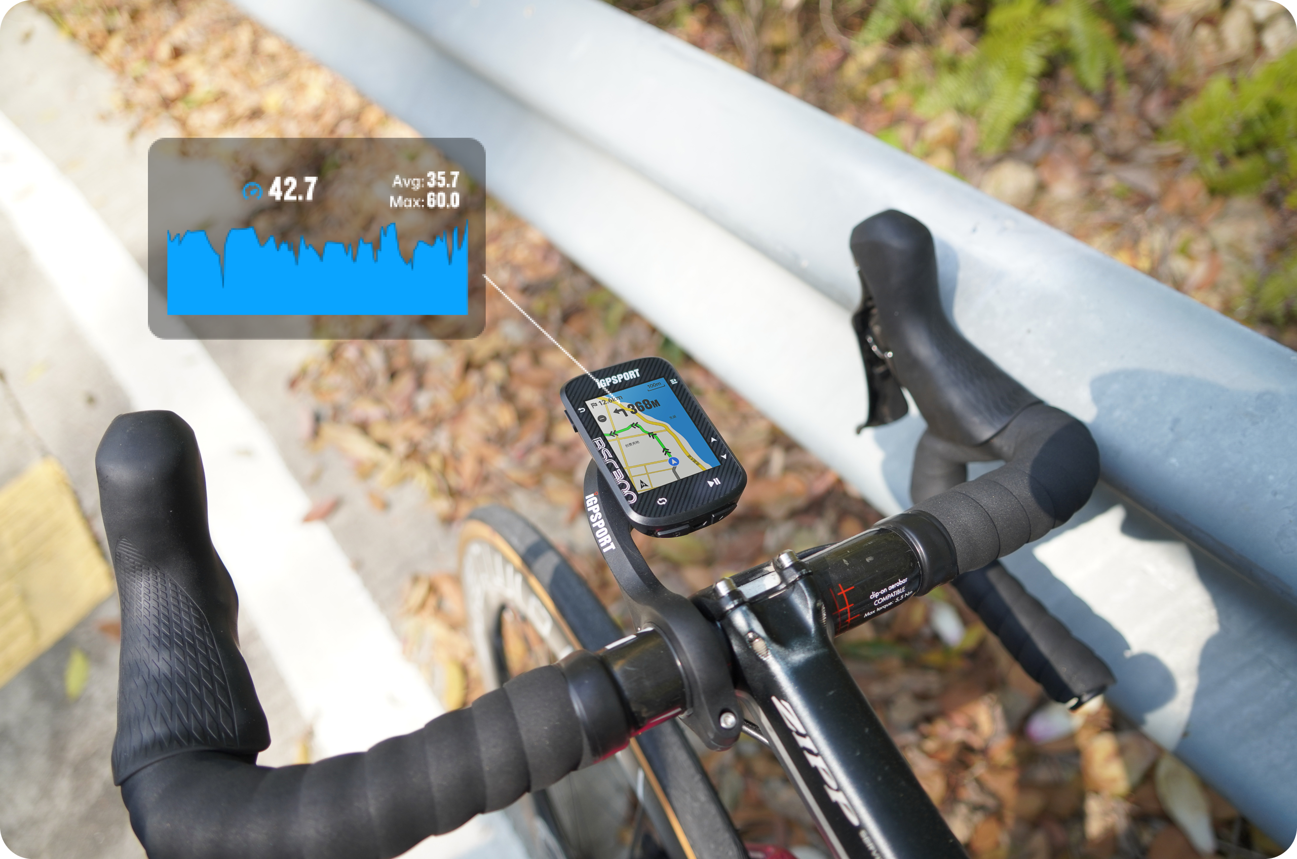 BSC300 bike computer display speed