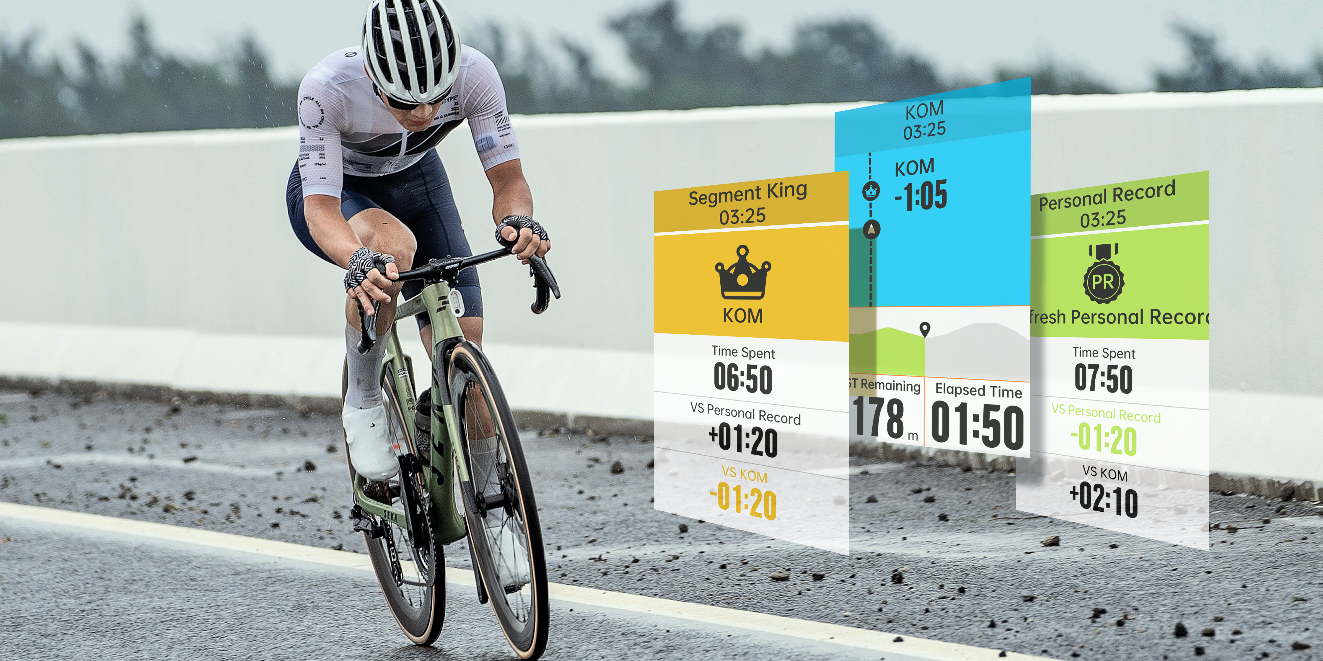 iGS630S bike computer real-time riding segment