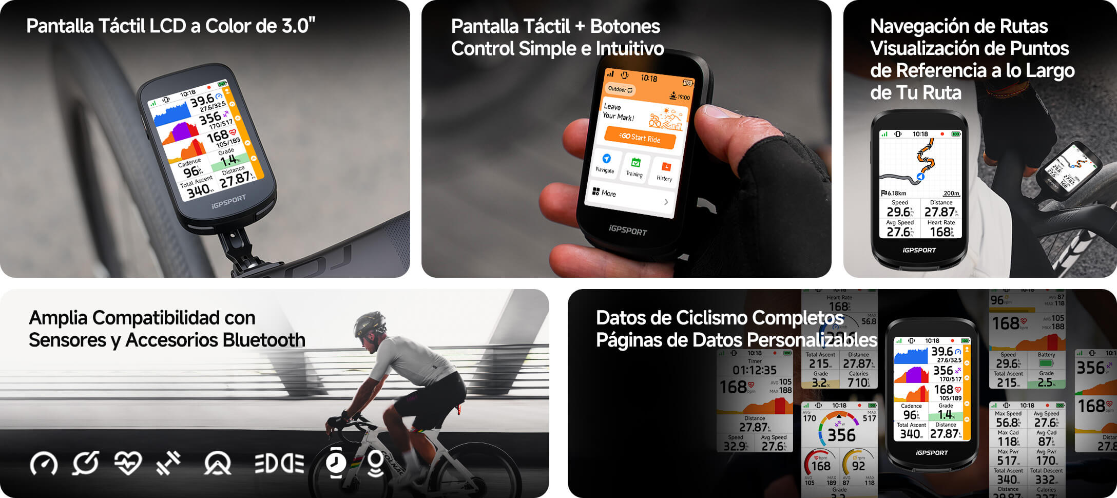 Ciclocomputador con Pantalla Táctil a Todo Color