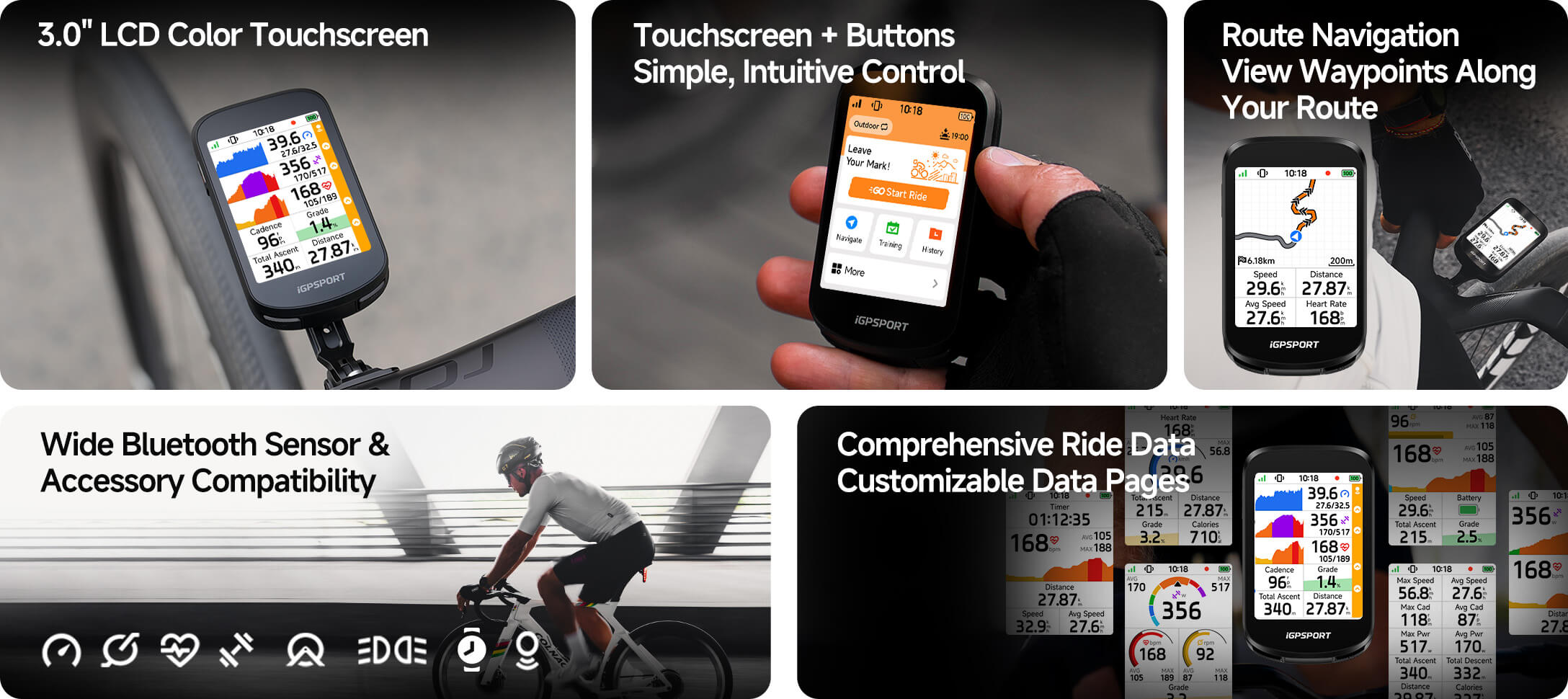 Full-Color Touchscreen Bike Computer