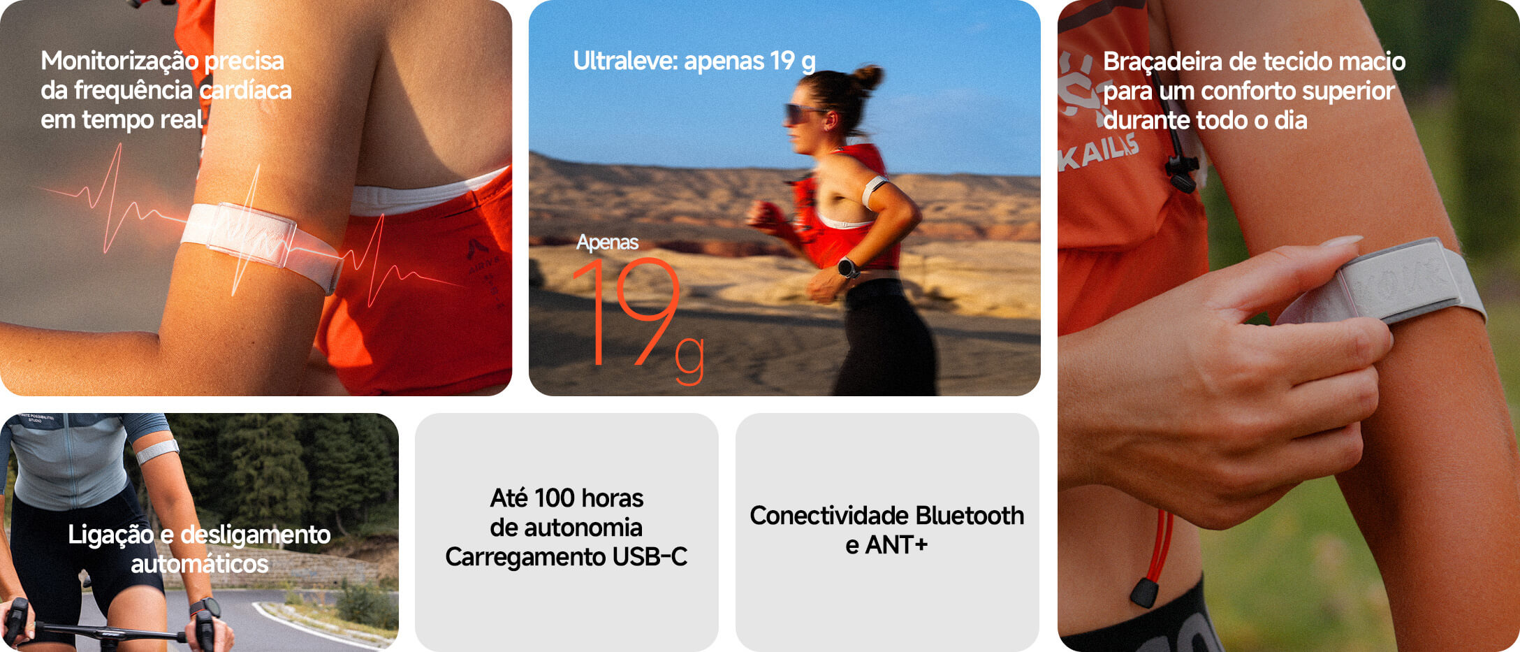 Braçadeira profissional de frequência cardíaca