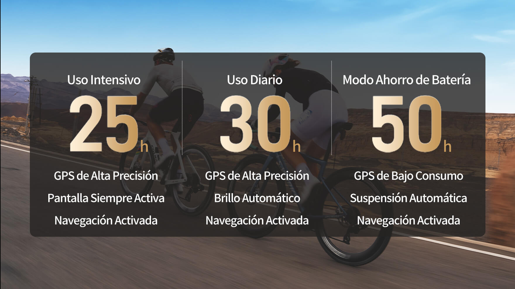 30+ Horas de Duración de Batería