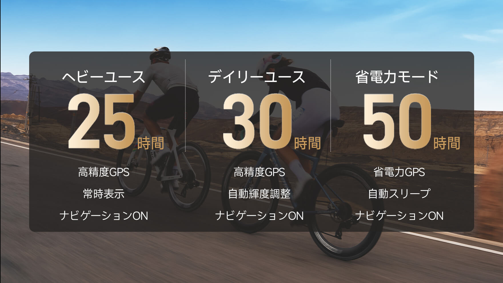 30時間以上のロングバッテリー
